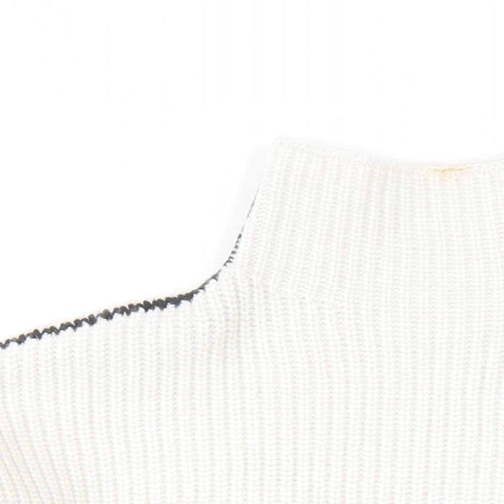 Womens UK Size L marks and Beige Pullover Jumper