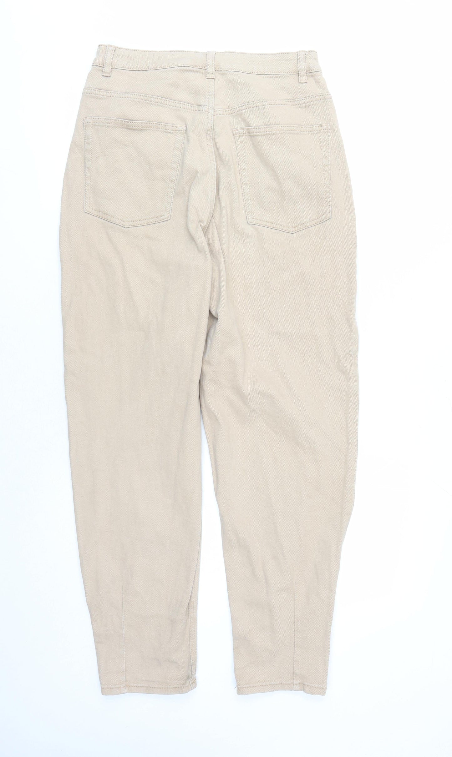 Divided by H&M Womens Beige Cotton Tapered Jeans Size 12 L27 in Regular Zip - Pockets