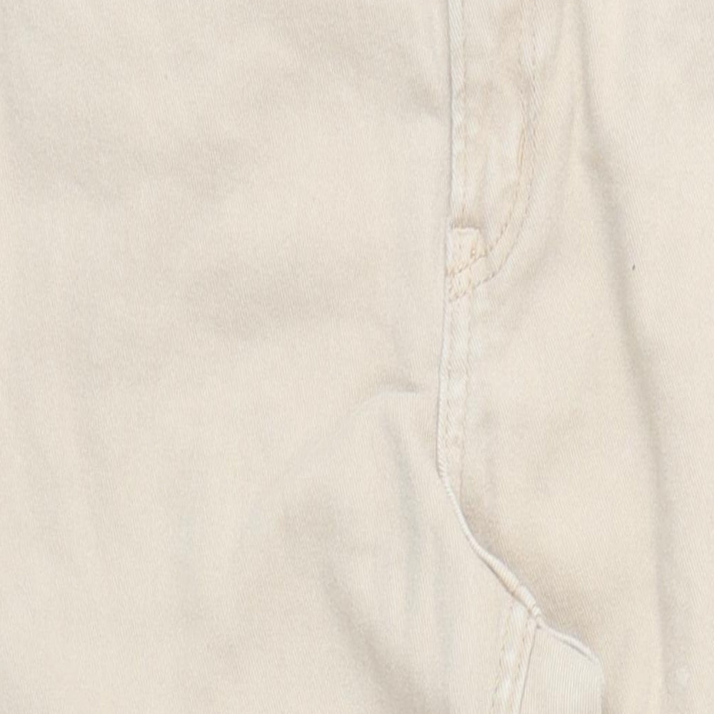 Divided by H&M Womens Beige Cotton Tapered Jeans Size 12 L27 in Regular Zip - Pockets