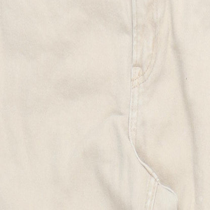 Divided by H&M Womens Beige Cotton Tapered Jeans Size 12 L27 in Regular Zip - Pockets