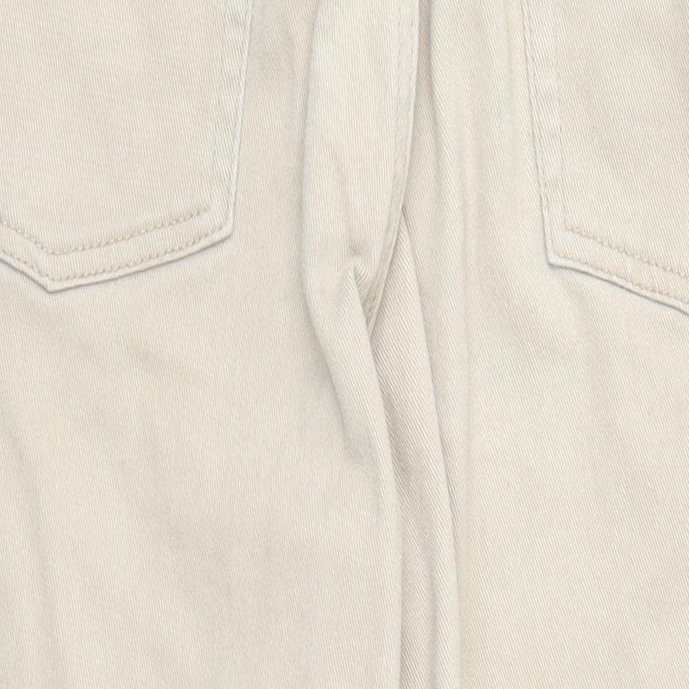 Divided by H&M Womens Beige Cotton Tapered Jeans Size 12 L27 in Regular Zip - Pockets