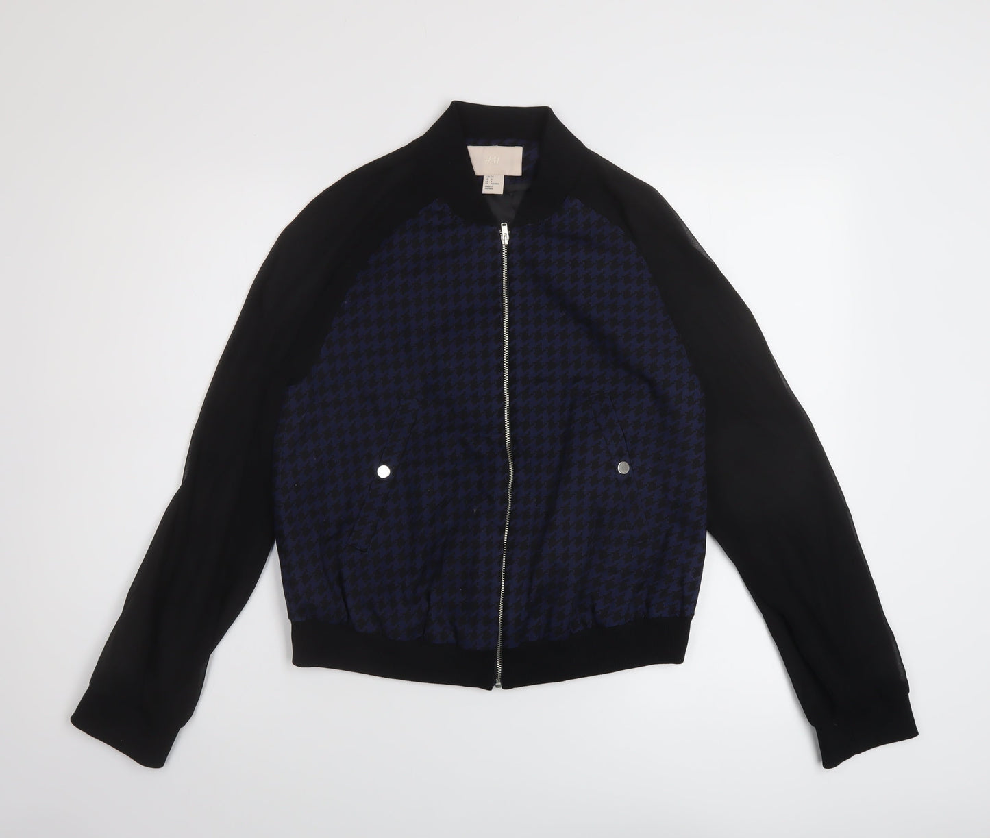 Womens UK Size 6 H&M Black Bomber Jacket