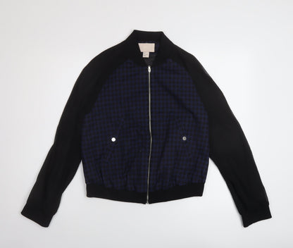 Womens UK Size 6 H&M Black Bomber Jacket
