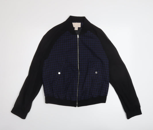 Womens UK Size 6 H&M Black Bomber Jacket