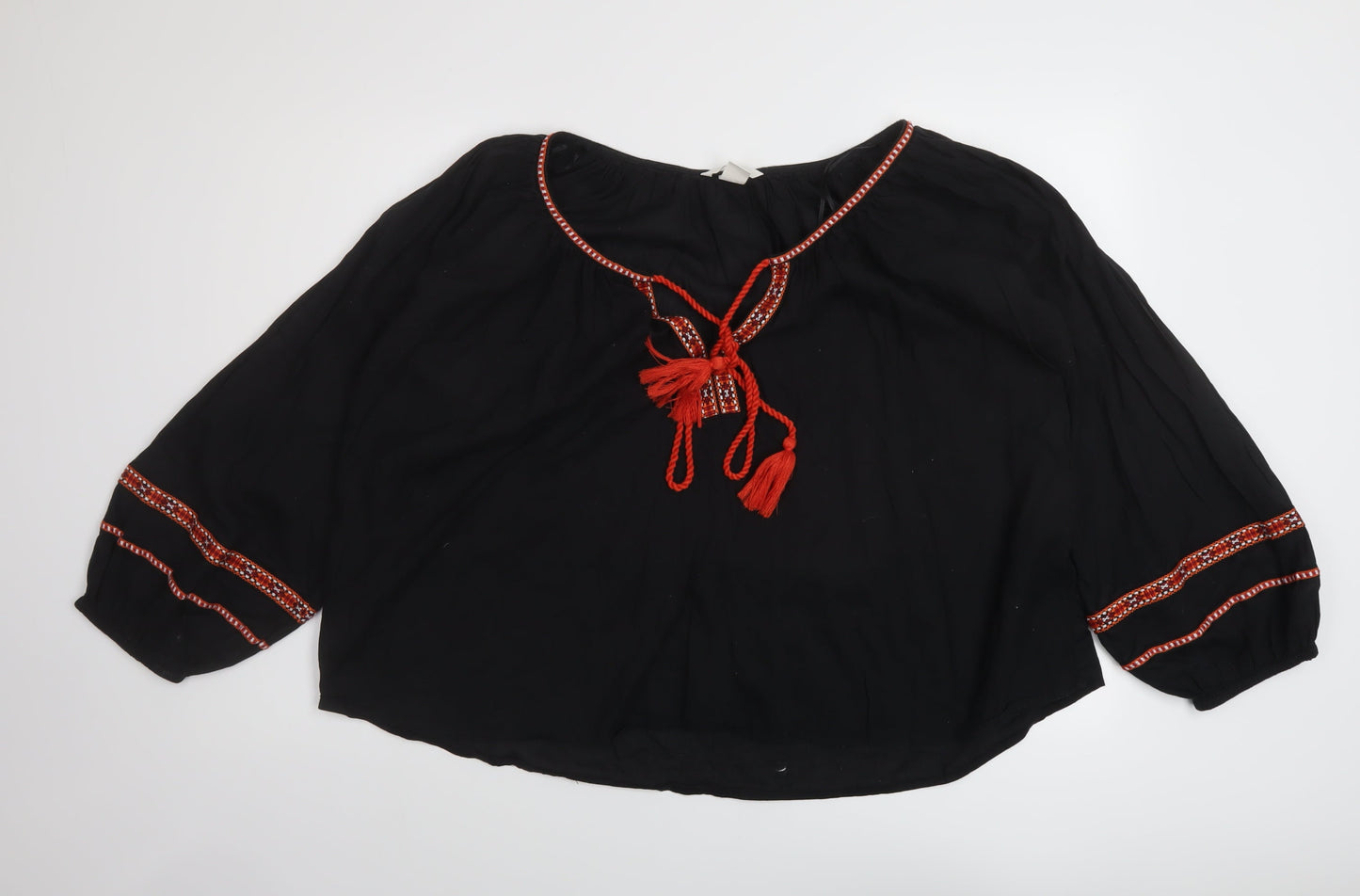 Womens UK Size 12 H&M Black Basic Blouse