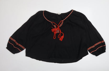 Womens UK Size 12 H&M Black Basic Blouse