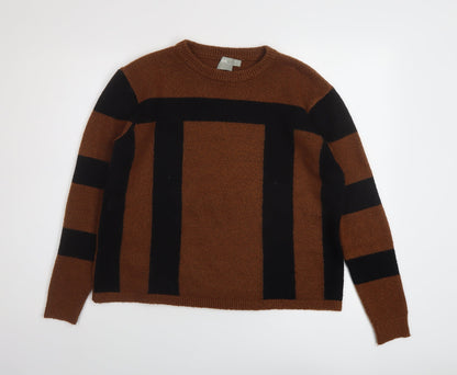 ASOS Womens Brown Crew Neck Acrylic Pullover Jumper Size 10