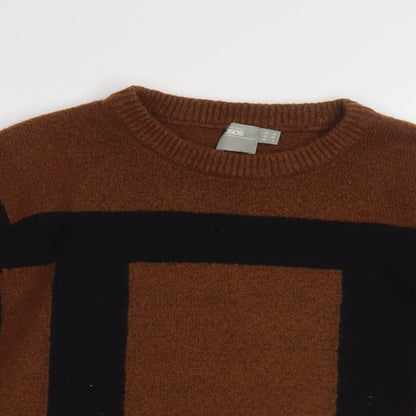 ASOS Womens Brown Crew Neck Acrylic Pullover Jumper Size 10