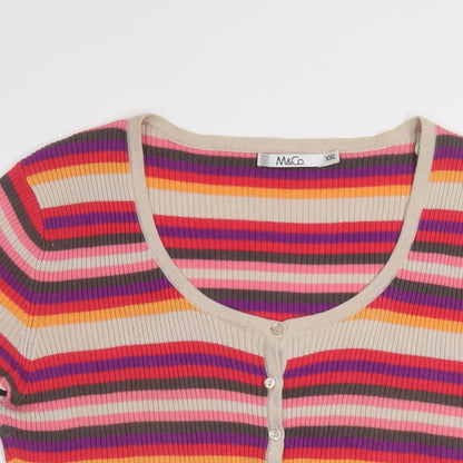 Womens UK Size 2XL M&Co Multicoloured Cardigan Jumper