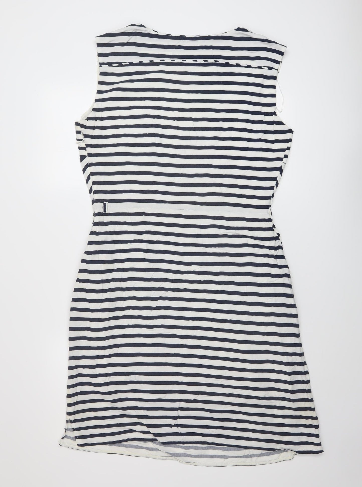 Pepperberry Womens Blue Striped Viscose A-Line Size 14 Round Neck Pullover