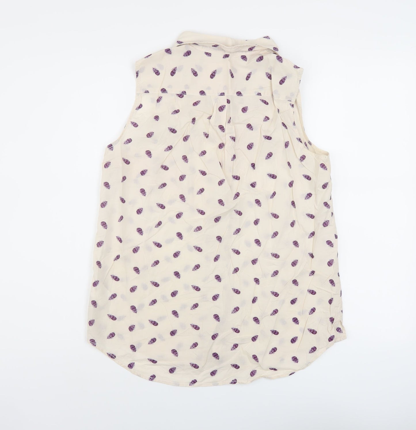 Womens UK Size 8 H&M Ivory Basic Button-Up