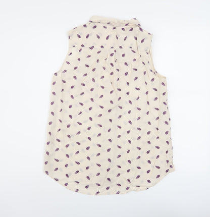 Womens UK Size 8 H&M Ivory Basic Button-Up