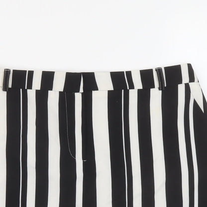 Miss Selfridge Womens Black Striped Polyester Mini Skirt Size 12 Zip