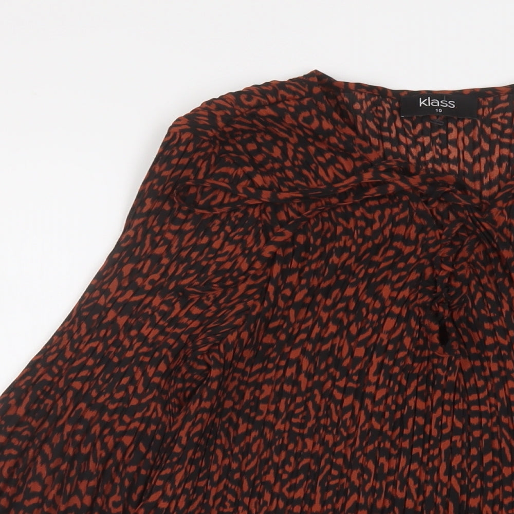 Womens UK Size 10 Klass Brown Basic Blouse
