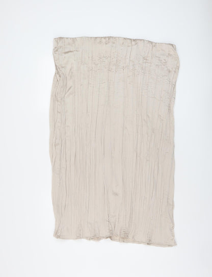 H&M Womens Beige Polyester Pleated Skirt Size 2XL