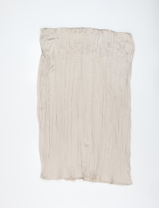H&M Womens Beige Polyester Pleated Skirt Size 2XL