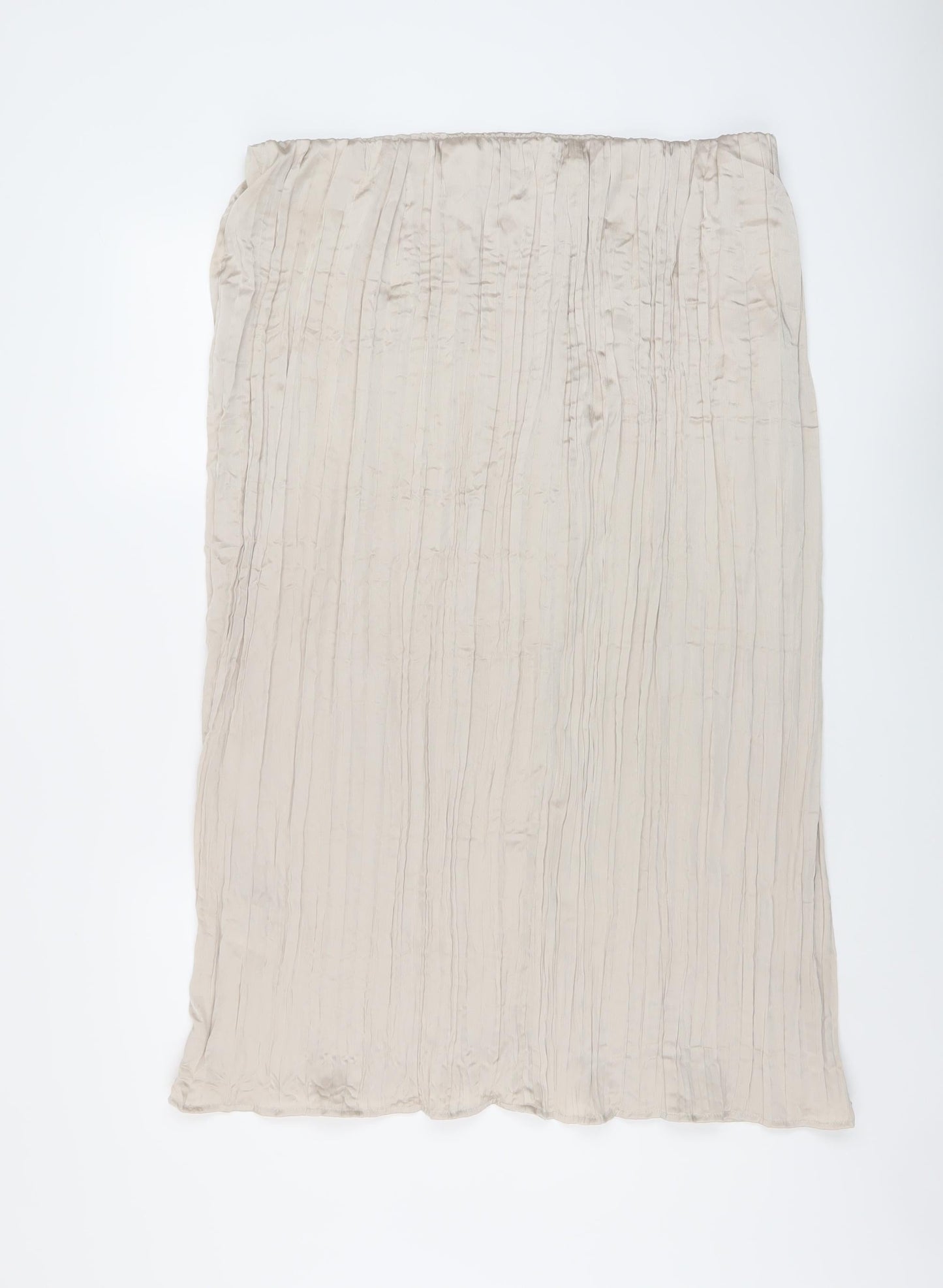 H&M Womens Beige Polyester Pleated Skirt Size 2XL