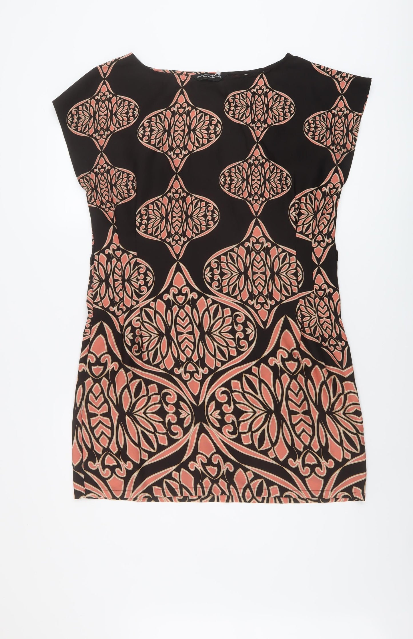 Womens UK Size 10 Dorothy Perkins Black Tunic Blouse