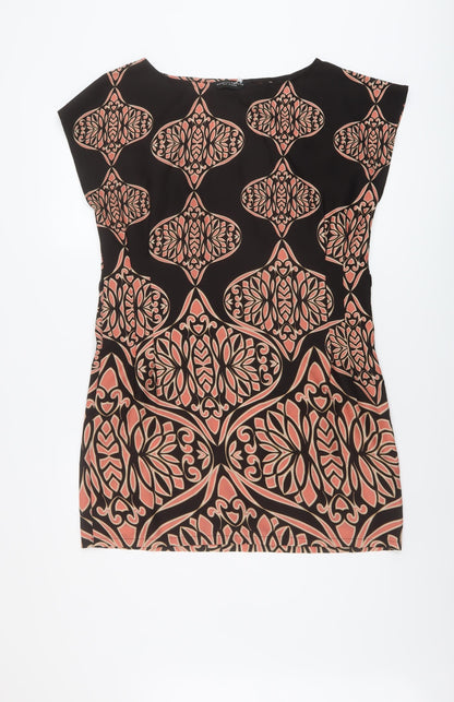 Womens UK Size 10 Dorothy Perkins Black Tunic Blouse