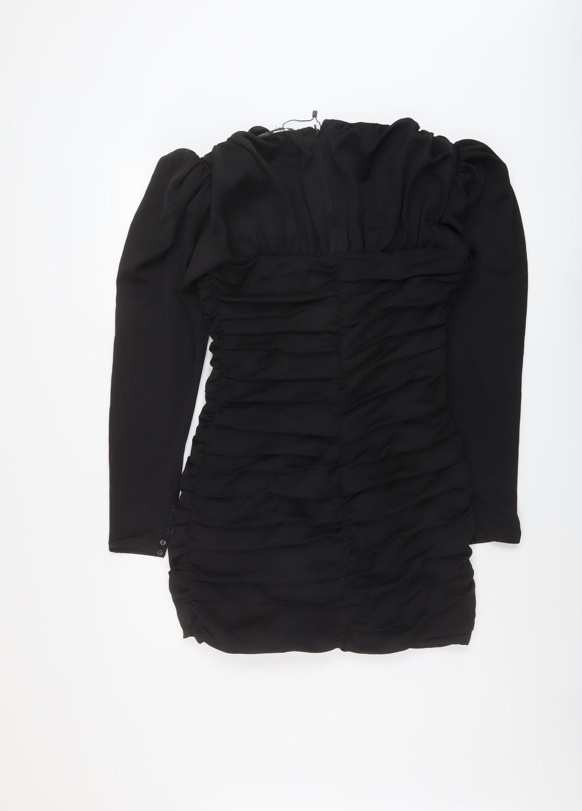 Zara Womens Black Polyester Mini Size M Round Neck Zip