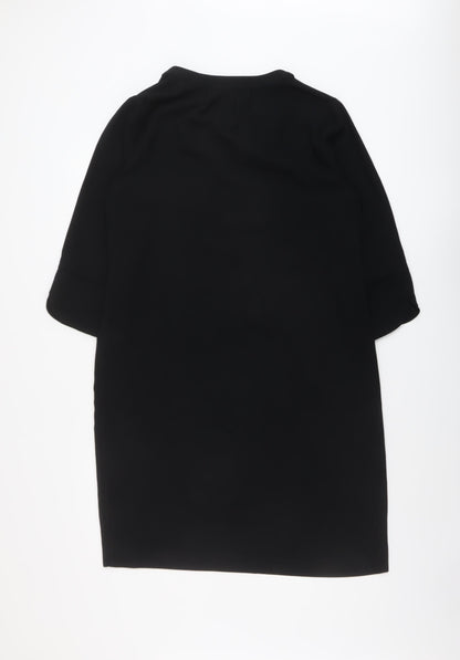 Marks and Spencer Womens Black Polyester A-Line Size 12 V-Neck Pullover