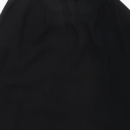 Marks and Spencer Womens Black Polyester A-Line Size 12 V-Neck Pullover