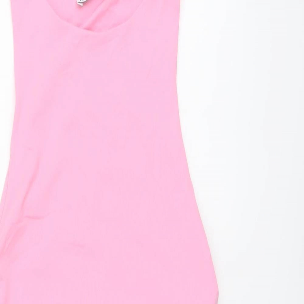 Zara Womens Orange Polyamide Bodysuit One-Piece Size M Snap