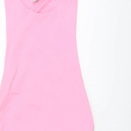 Zara Womens Orange Polyamide Bodysuit One-Piece Size M Snap