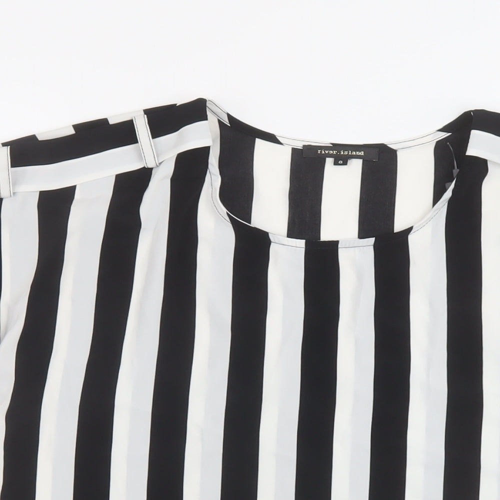 Womens UK Size 8 River Island Black Basic Blouse