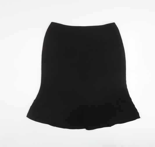 Precis Womens Black Polyester A-Line Skirt Size 16 Zip
