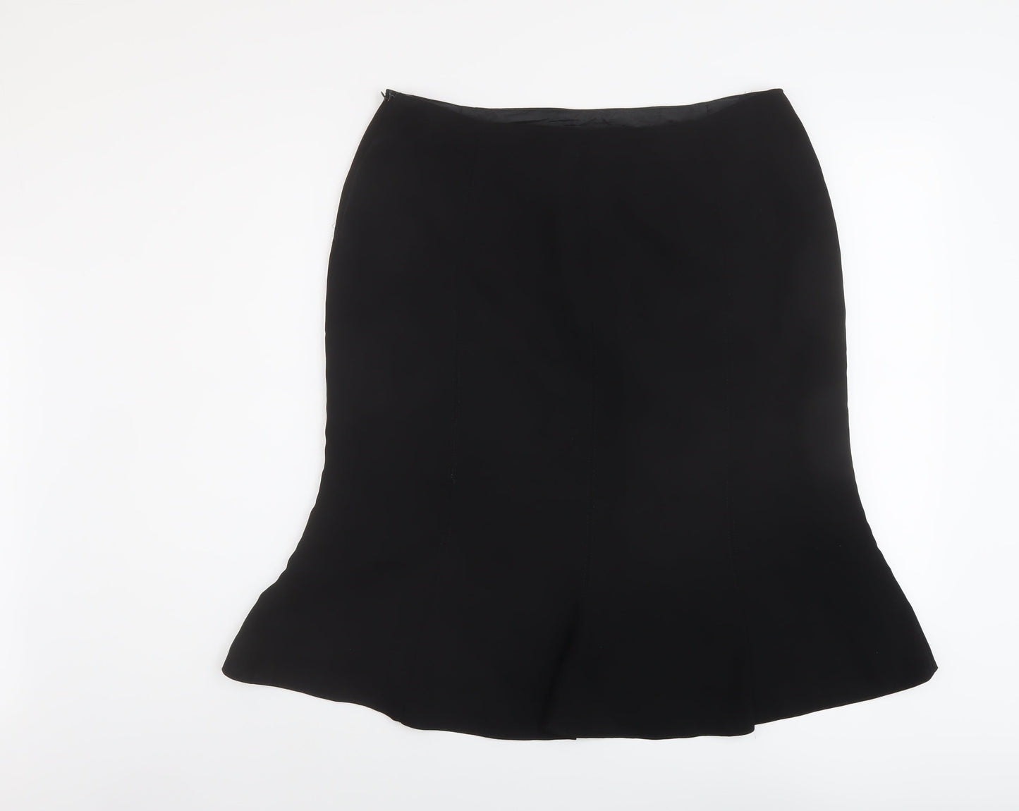 Precis Womens Black Polyester A-Line Skirt Size 16 Zip