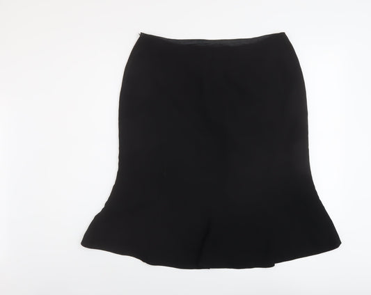 Precis Womens Black Polyester A-Line Skirt Size 16 Zip