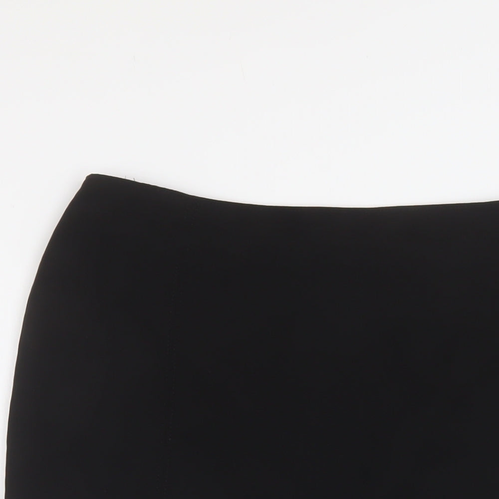 Precis Womens Black Polyester A-Line Skirt Size 16 Zip