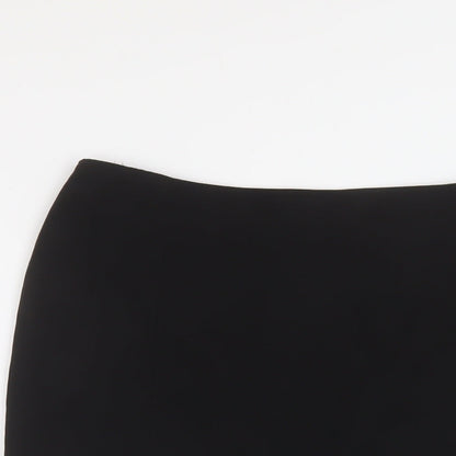 Precis Womens Black Polyester A-Line Skirt Size 16 Zip