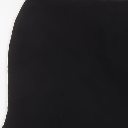Precis Womens Black Polyester A-Line Skirt Size 16 Zip