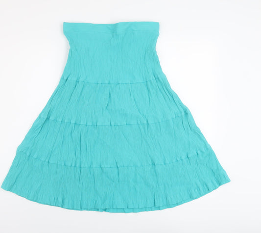 Damart Womens Green Viscose A-Line Skirt Size 14