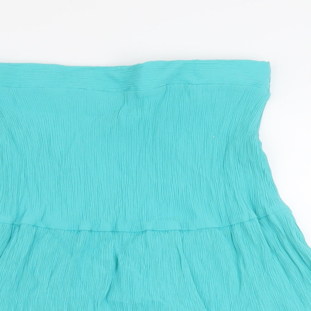 Damart Womens Green Viscose A-Line Skirt Size 14