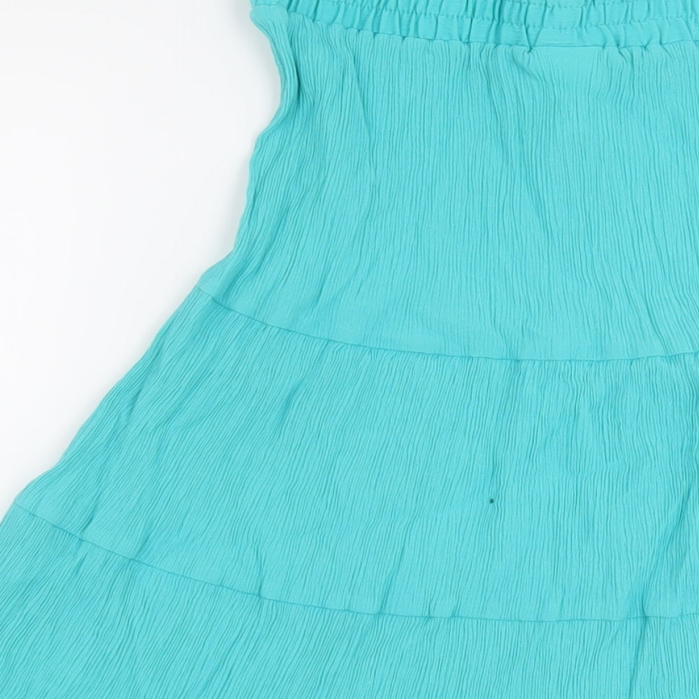 Damart Womens Green Viscose A-Line Skirt Size 14