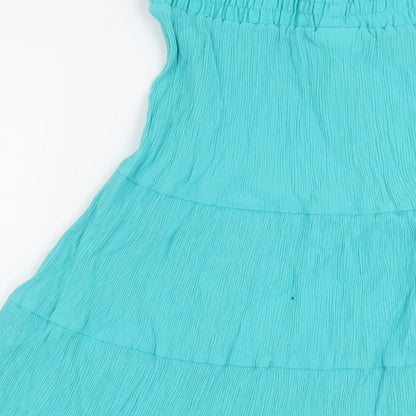 Damart Womens Green Viscose A-Line Skirt Size 14