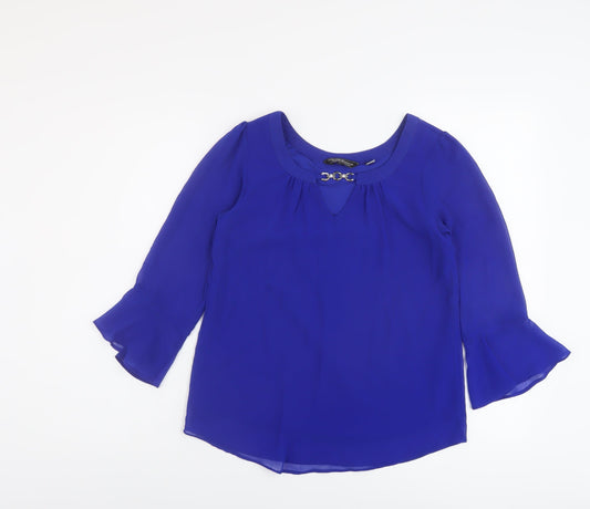 Womens UK Size 6 Dorothy Perkins Blue Basic Blouse