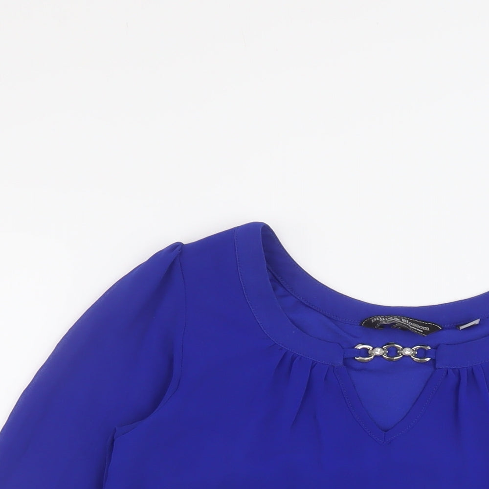Womens UK Size 6 Dorothy Perkins Blue Basic Blouse