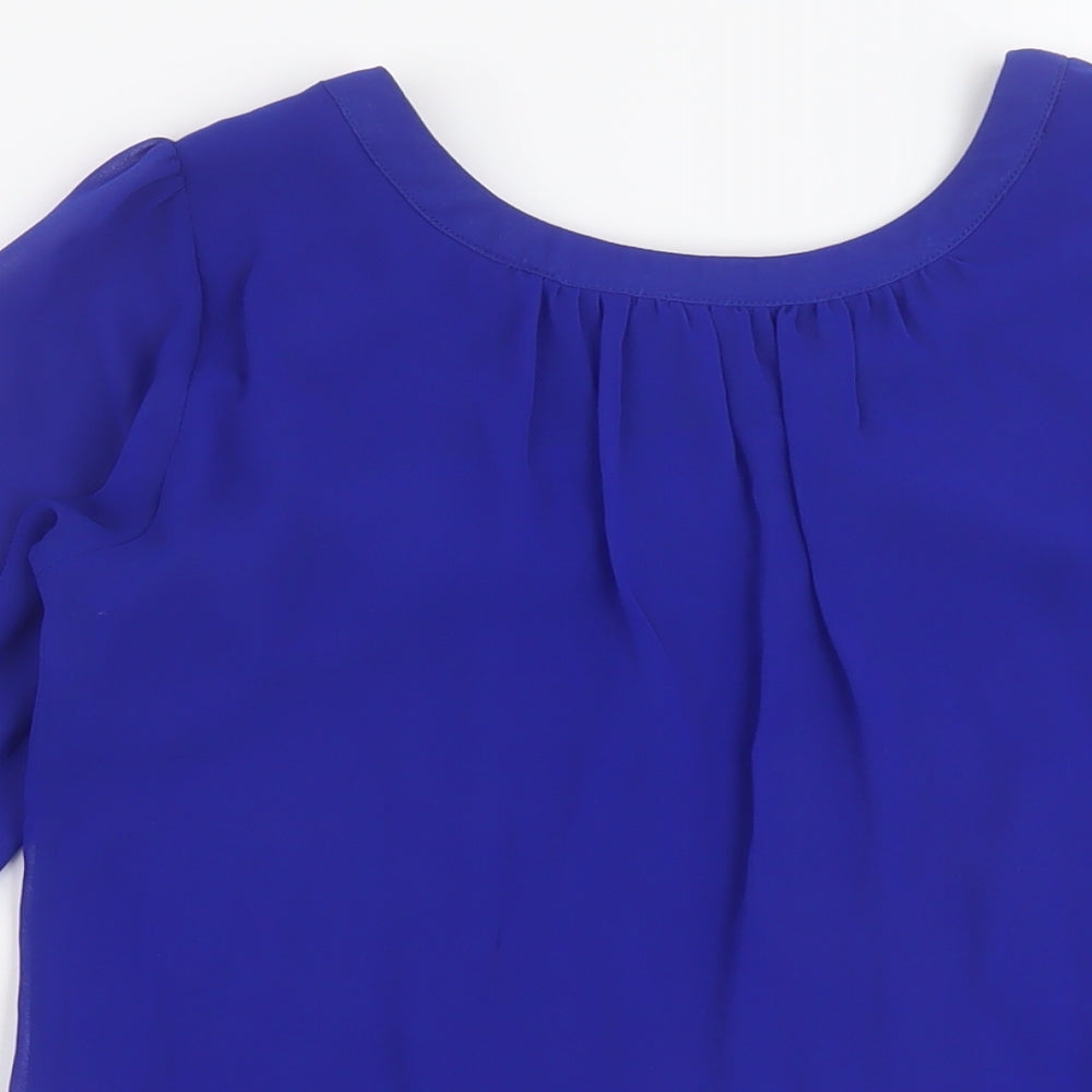 Womens UK Size 6 Dorothy Perkins Blue Basic Blouse