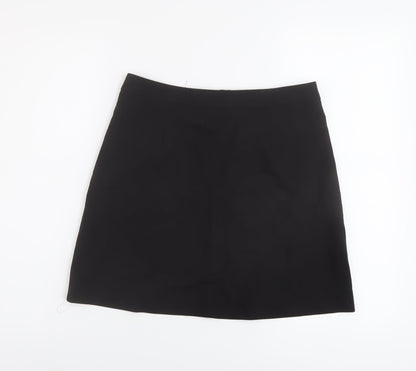 ASOS Womens Black Polyester A-Line Skirt Size 10 Zip