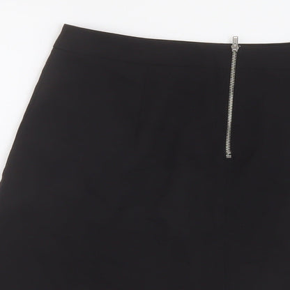 ASOS Womens Black Polyester A-Line Skirt Size 10 Zip