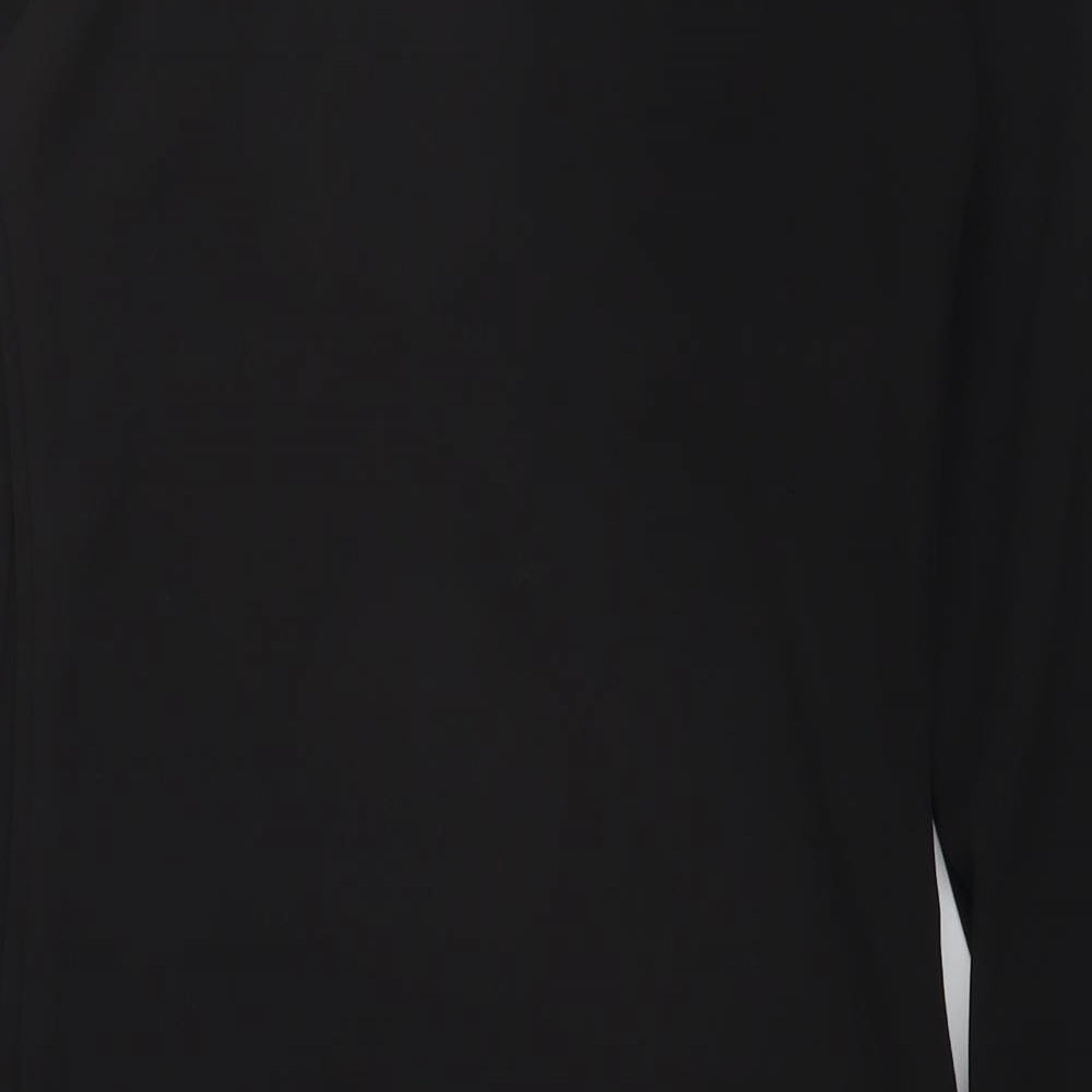 Fashionkilla Womens Black Polyester Bodycon Size 10 V-Neck Pullover