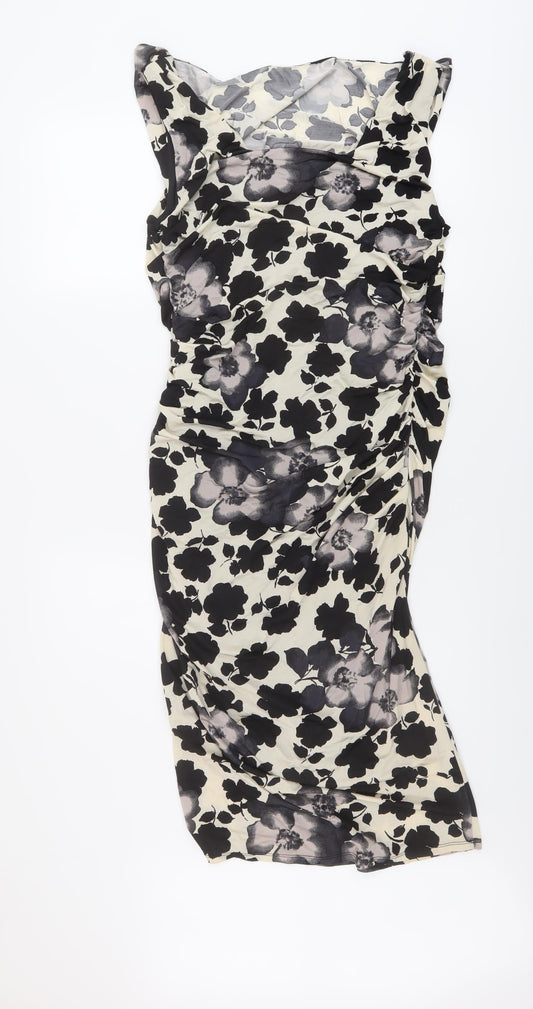 Phase Eight Womens Black Polyester Bodycon Size 12 Cowl Neck Pullover