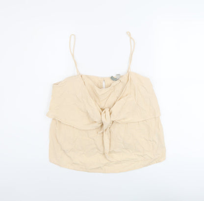 Womens UK Size 12 ASOS Beige Basic Tank