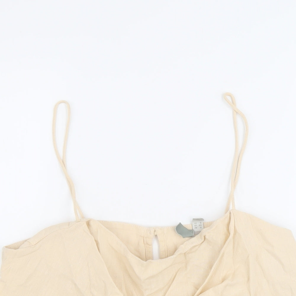 Womens UK Size 12 ASOS Beige Basic Tank