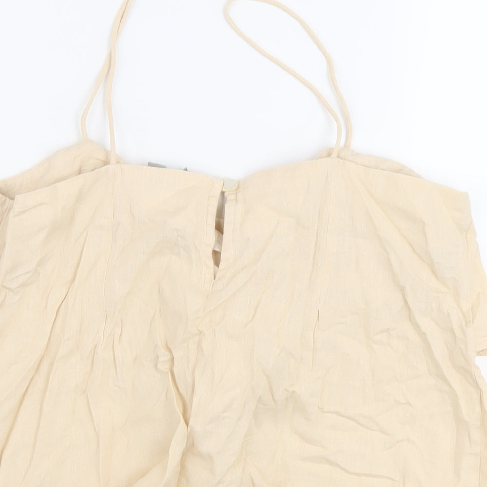 Womens UK Size 12 ASOS Beige Basic Tank