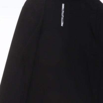 PRETTYLITTLETHING Womens Black Polyester Bodycon Size 8 Crew Neck Pullover